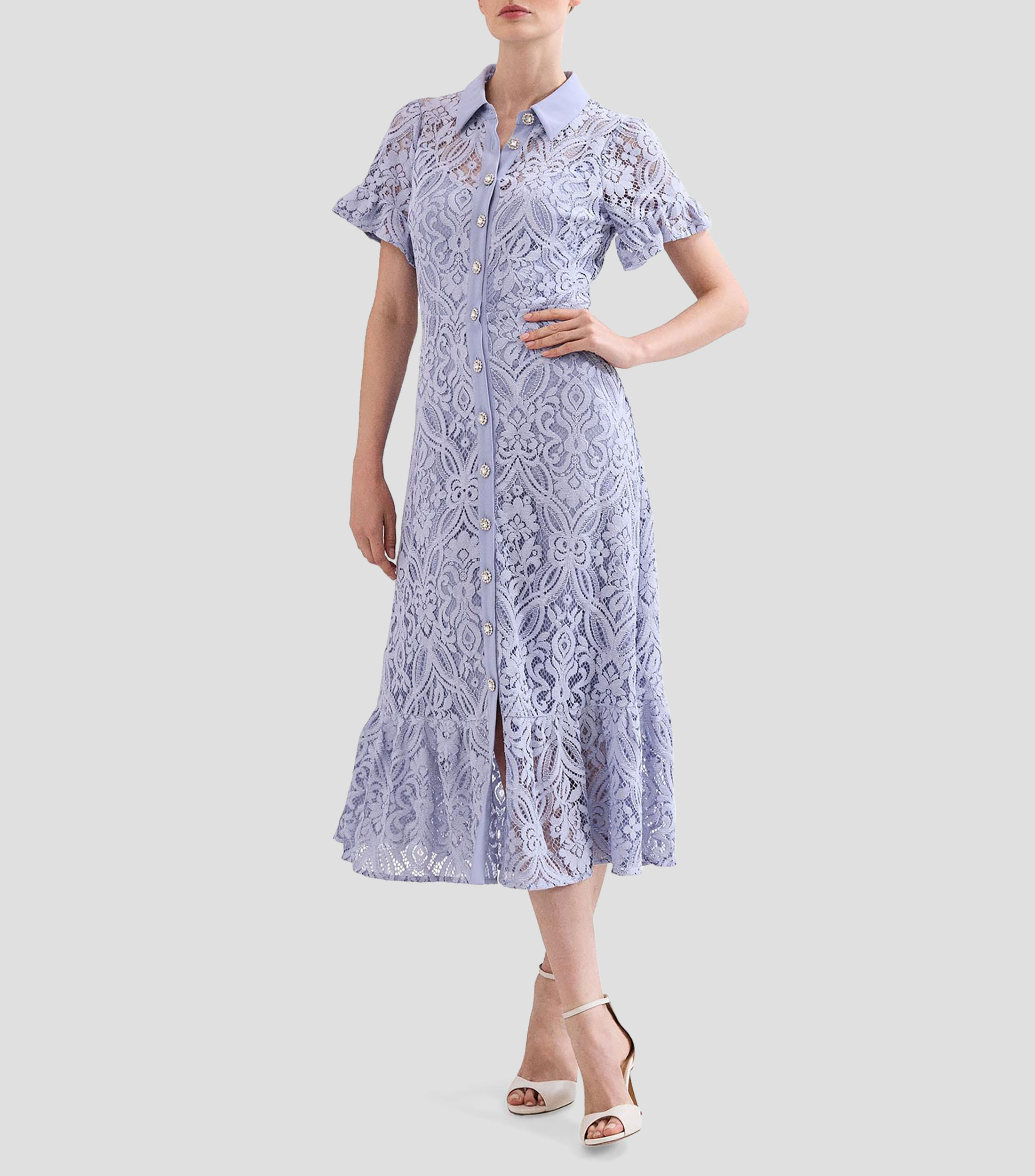 Vestido midi liso Mujer